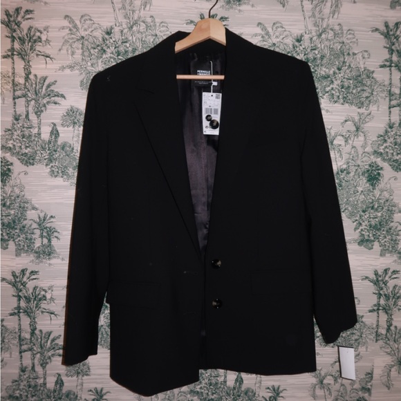 Pernille x MANGO Classic Black Women's Blazer w/ Shoulder Pads